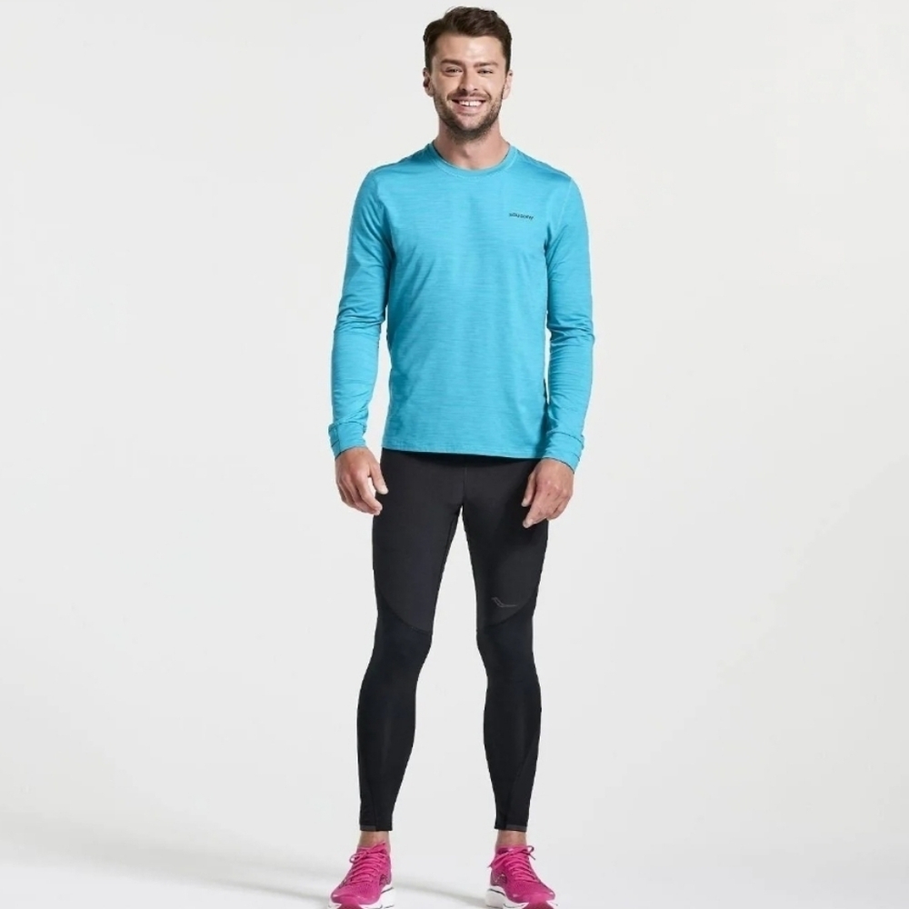 NWT Saucony Men's Full Length Fleece Lined Winter Running Tight Black Size XL